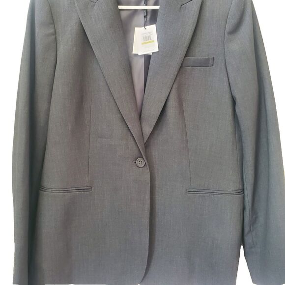 Calvin Klein Modern Essentials Women's Light Grey Blazer Size 14 NWT Suit Coat - Picture 4 of 6